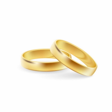 两只结婚黄金戒指结婚用品png图片免抠矢量素材