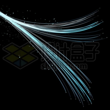 科技科幻风格蓝色发光线条光纤效果6303584免抠图片素材