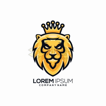 戴着皇冠的狮子商业公司logo设计png图片免抠矢量素材