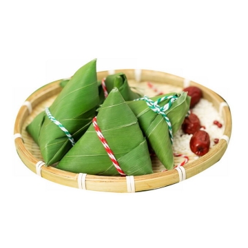 竹盘子里的几个端午节粽子传统美味美食3701451png免抠图片素材