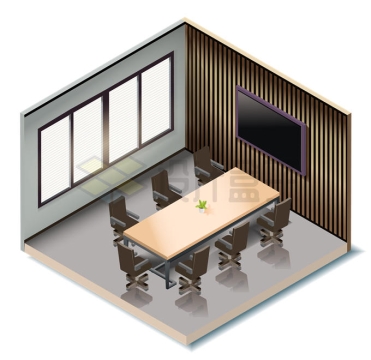 2.5D风格大气的企业会议室内部装修效果8915097矢量图片免抠素材