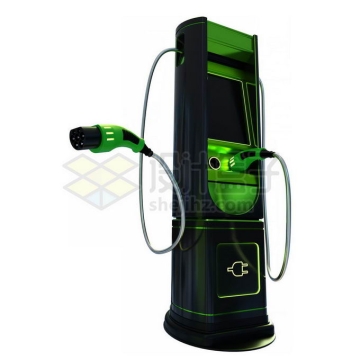 绿色的新能源汽车专用充电桩3D模型9812897PSD免抠图片素材