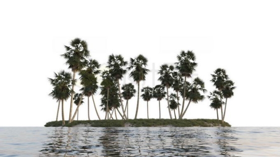 小岛上的椰树林大海上的海岛风景4444038免抠图片素材免费下载