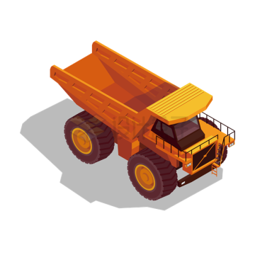 2.5D风格橙色的重型矿车卡车8157775矢量图片免抠素材下载