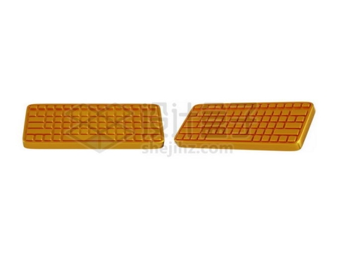 2个角度黄金打造的键盘3D模型9271145PSD免抠图片素材