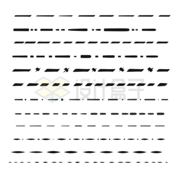各种黑色短线条断点线条分割线分隔线3640634矢量图片免抠素材