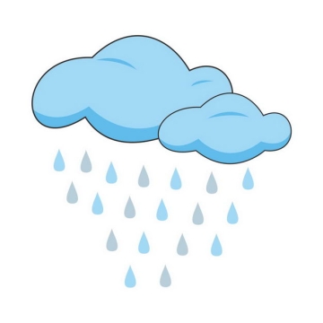蓝色卡通云朵和雨点6551529png图片免抠素材