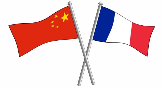 交叉的中国五星红旗和法国国旗中法关系7423942png免抠图片素材