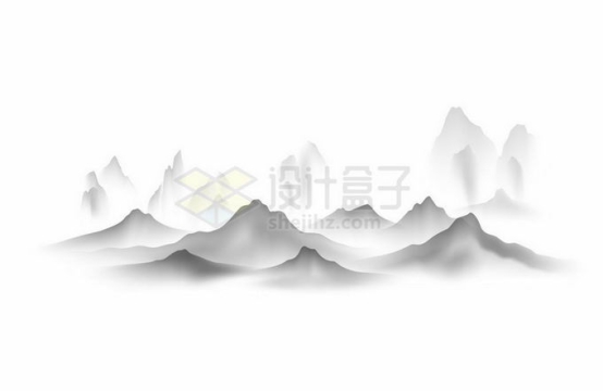 中国风山水画水墨画崇山峻岭风景图7820229矢量图片免抠素材