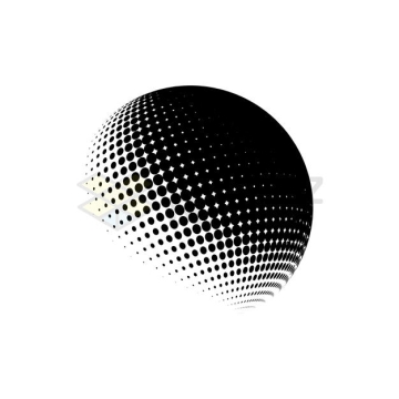 黑色圆点组成的抽象圆球图案4888154矢量图片免抠素材