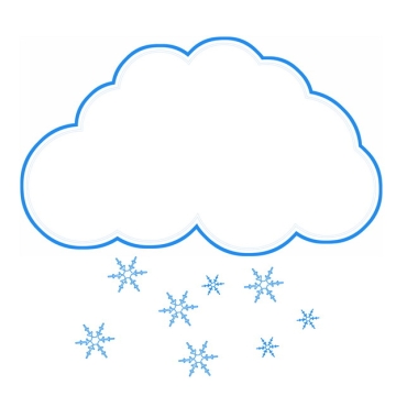 下雪天气预报蓝色线条文本框对话框933112PSD图片免抠素材