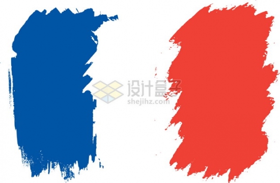 涂鸦风格法国国旗图案png图片素材