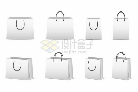 8款白色的购物袋礼品袋纸袋子272535png图片素材