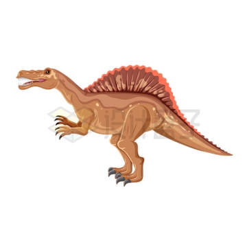 一只凶猛的肉食性恐龙棘龙自带背帆的恐龙6052895矢量图片免抠素材