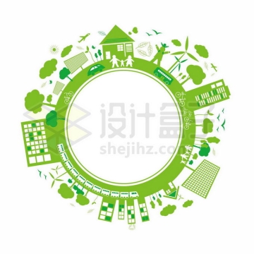 绿色城市清洁能源新能源环形环保装饰2782285矢量图片免抠素材