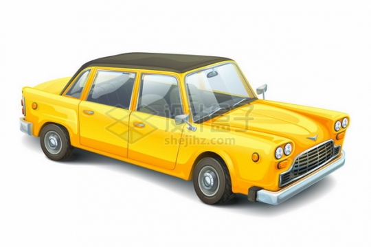 一辆黄色的复古汽车老爷车671293png矢量图片素材
