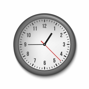立体黑色边框的时钟表盘时针分针秒针png图片免抠矢量素材