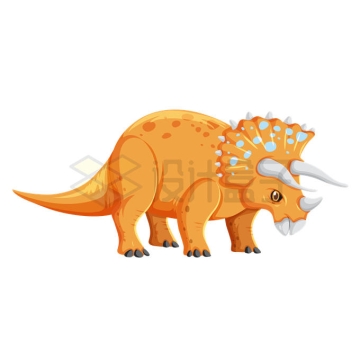 一只橙色的三角龙植食性恐龙5414129矢量图片免抠素材