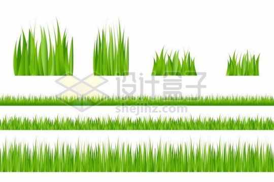 各种各样的青草地绿草装饰3451539矢量图片免费下载