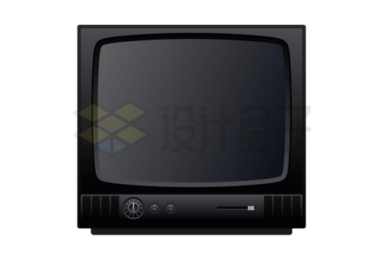 一台黑色复古电视机7001258矢量图片免抠素材