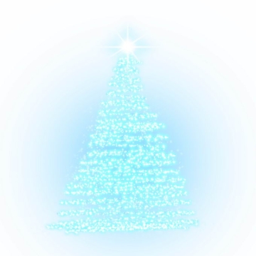 蓝色发光光点组成的抽象圣诞树效果7473909图片素材
