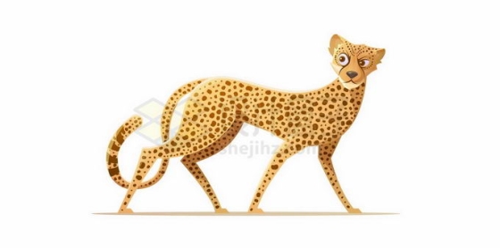 疑神疑鬼的卡通猎豹非洲野生动物4105195矢量图片免抠素材