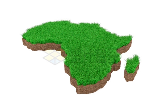 3D立体风格草地覆盖的非洲国家地图6885639PSD免抠图片素材