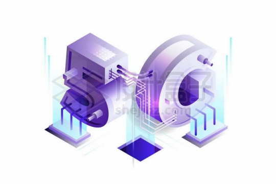 紫色发光的科技风格5G技术插图1713158矢量图片免抠素材免费下载