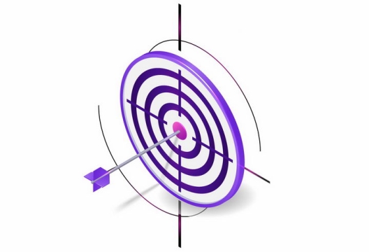 紫色的靶子靶心和射箭png图片免抠矢量素材