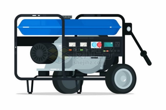一台蓝色便携式柴油发电机组8881163矢量图片免抠素材