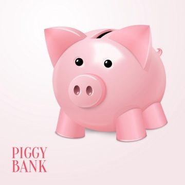 粉色的小猪储钱罐储蓄罐免抠矢量图片素材