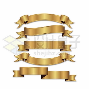 5款金色复古飘带标题框装饰1712302矢量图片免抠素材