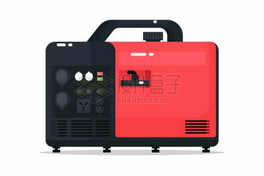 一台红色便携式小型柴油发电机1748337矢量图片免抠素材