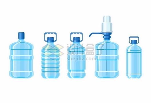 各种蓝色桶装水纯净水矿泉水水瓶水桶5983603矢量图片免抠素材