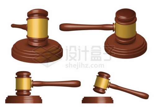 4个不同角度的法槌象征了法律8439409矢量图片免抠素材免费下载