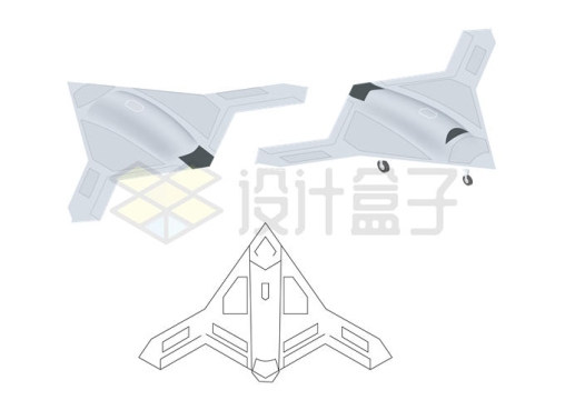 X-47B隐身无人机战斗机4360448矢量图片免抠素材