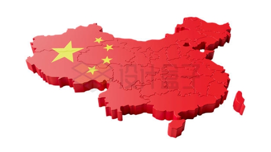 3D立体风格红色中国地图4631792PSD免抠图片素材