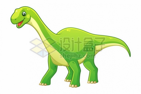 一只可爱的绿色卡通恐龙雷龙腕龙628022图片免抠矢量素材