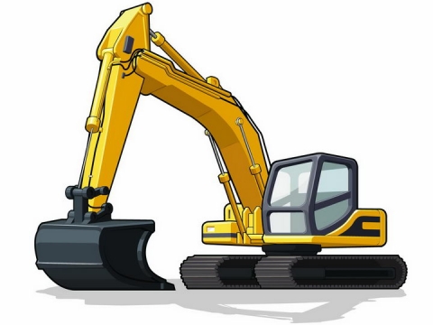黄色的挖掘机挖土机工程机械png图片免抠矢量素材