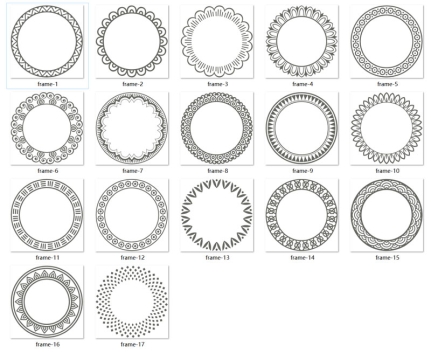 17款圆形花纹装饰边框免抠图片素材合集【AI+EPS+PNG+SVG格式】
