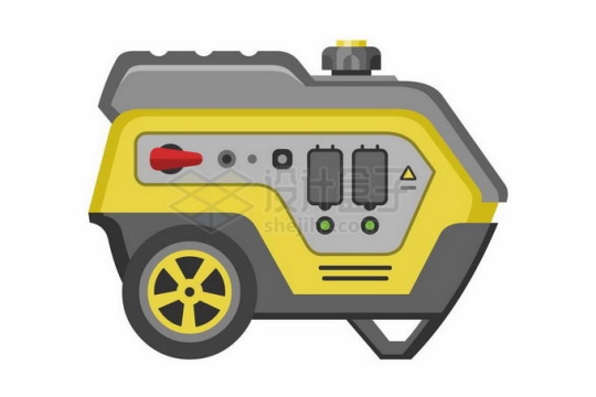 一台黄色的小型柴油发电机5454195矢量图片免抠素材