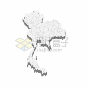 泰国地图3D立体阴影地图4396996矢量图片免抠素材