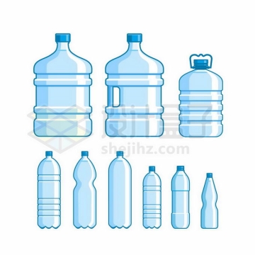 各种各样的蓝色纯净水桶瓶装水饮用水6866828矢量图片免抠素材免费下载