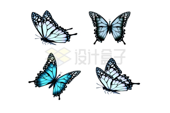 4款蓝色蝴蝶1966568矢量图片免抠素材