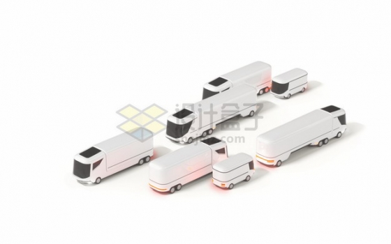 未来式的白色无人汽车客车等交通工具png图片素材