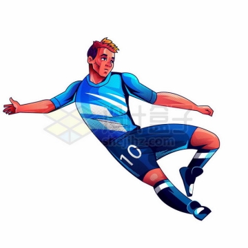 踢足球的运动员球员手绘漫画插画1882497矢量图片免抠素材