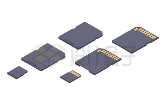 2.5D风格SD卡移动存储卡2375509矢量图片免抠素材