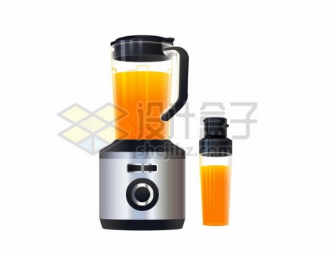 一款家用榨汁机和一大杯橙汁果汁1917985矢量图片免抠素材
