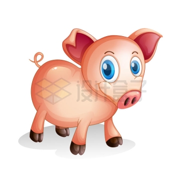 一只不那么可爱的卡通小猪9464424矢量图片免抠素材