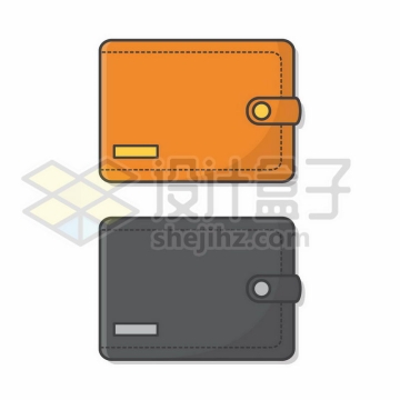 橙色黑色卡通钱包钱夹子4279931矢量图片免抠素材